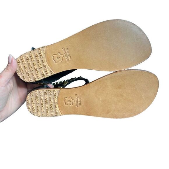 New Mystique black patent studded Sandals - Picture 9 of 12